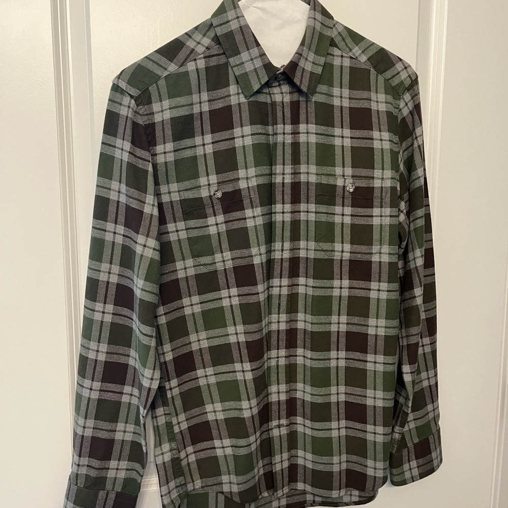 Men's Green Plaid Casual Button Down Shirt